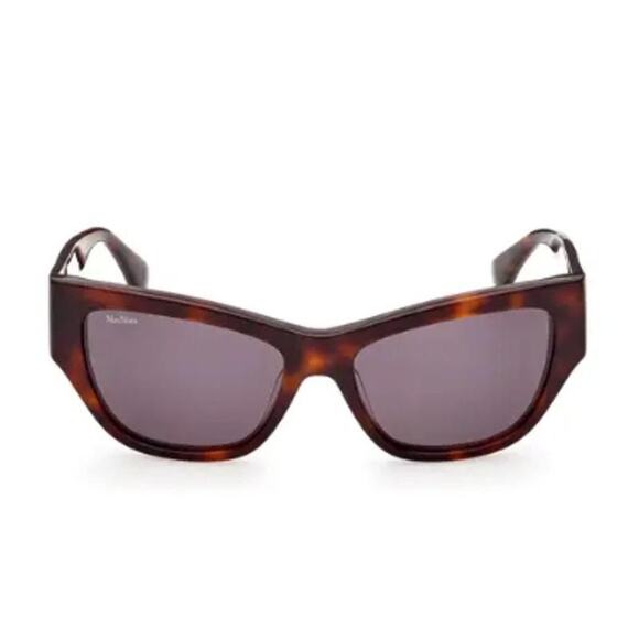 Max Mara 56mm Geometric Sunglasses Havana Smoke - Picture 1 of 12